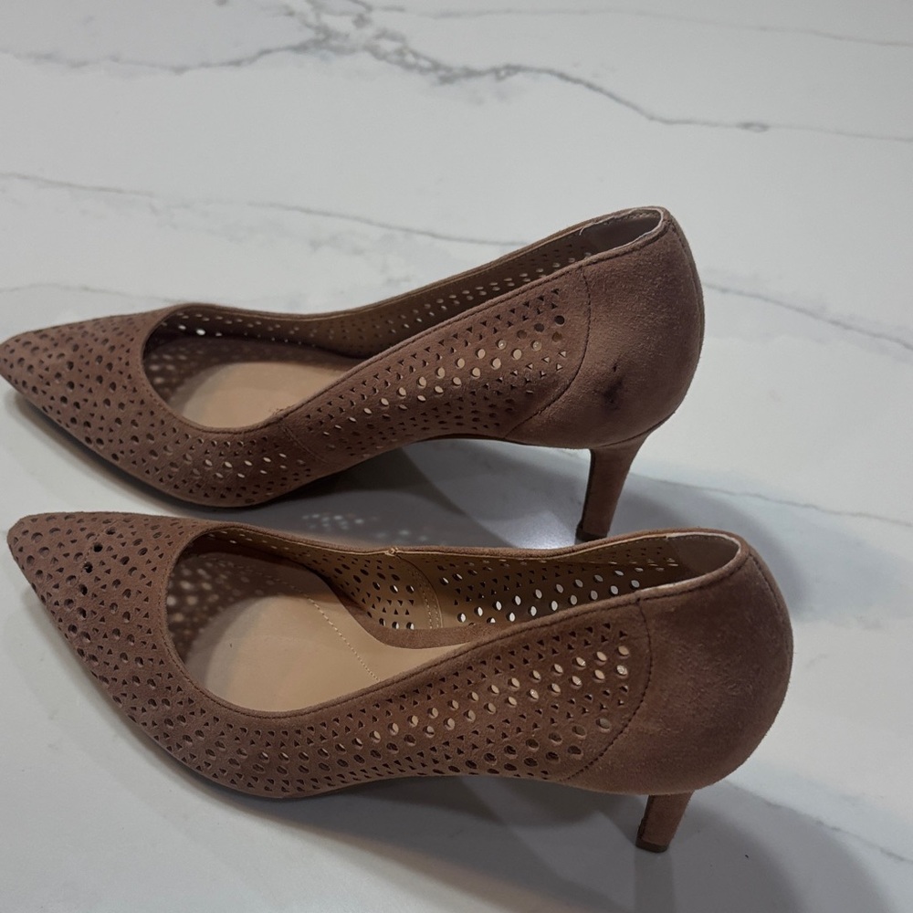 Alfani Brown Perforated Pointed-Toe Pumps - Picture 5 of 16